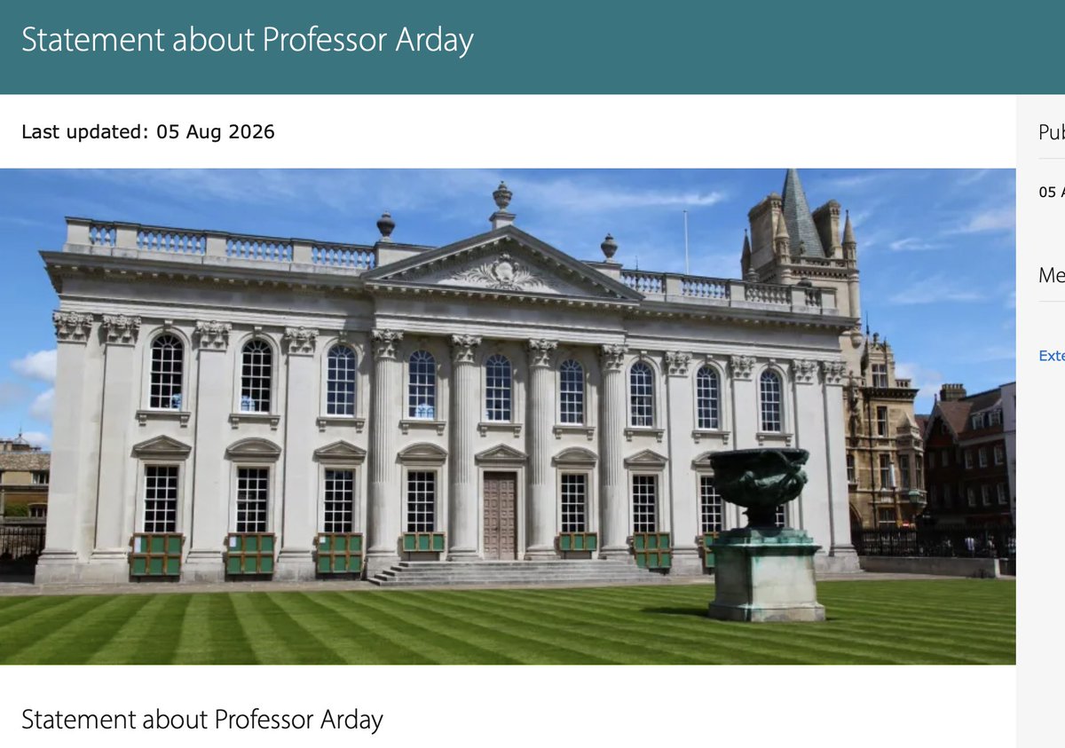 21percentgroup's tweet photo. The scandal broke publicly 16 days ago -- making this statement about a fortnight too late.

Then again, Cambridge has known since 2023, so in truth it’s closer to three years too late

https://t.co/1UqM0ltVBk https://t.co/WgVcR9GhaA