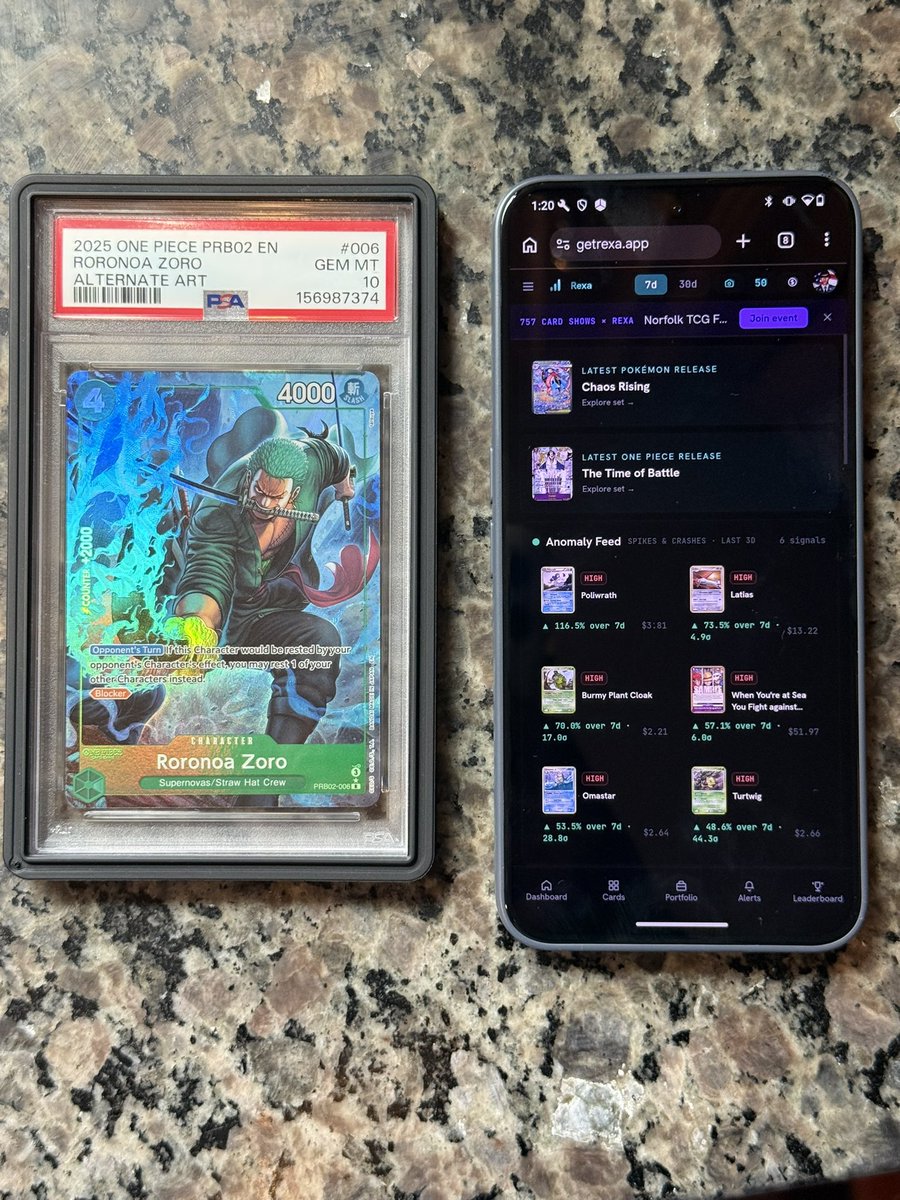 0xyoshitaka's tweet photo. checking comps on some One Piece cards with https://t.co/eLvwATr8Fc https://t.co/VhkAMwu3Sk