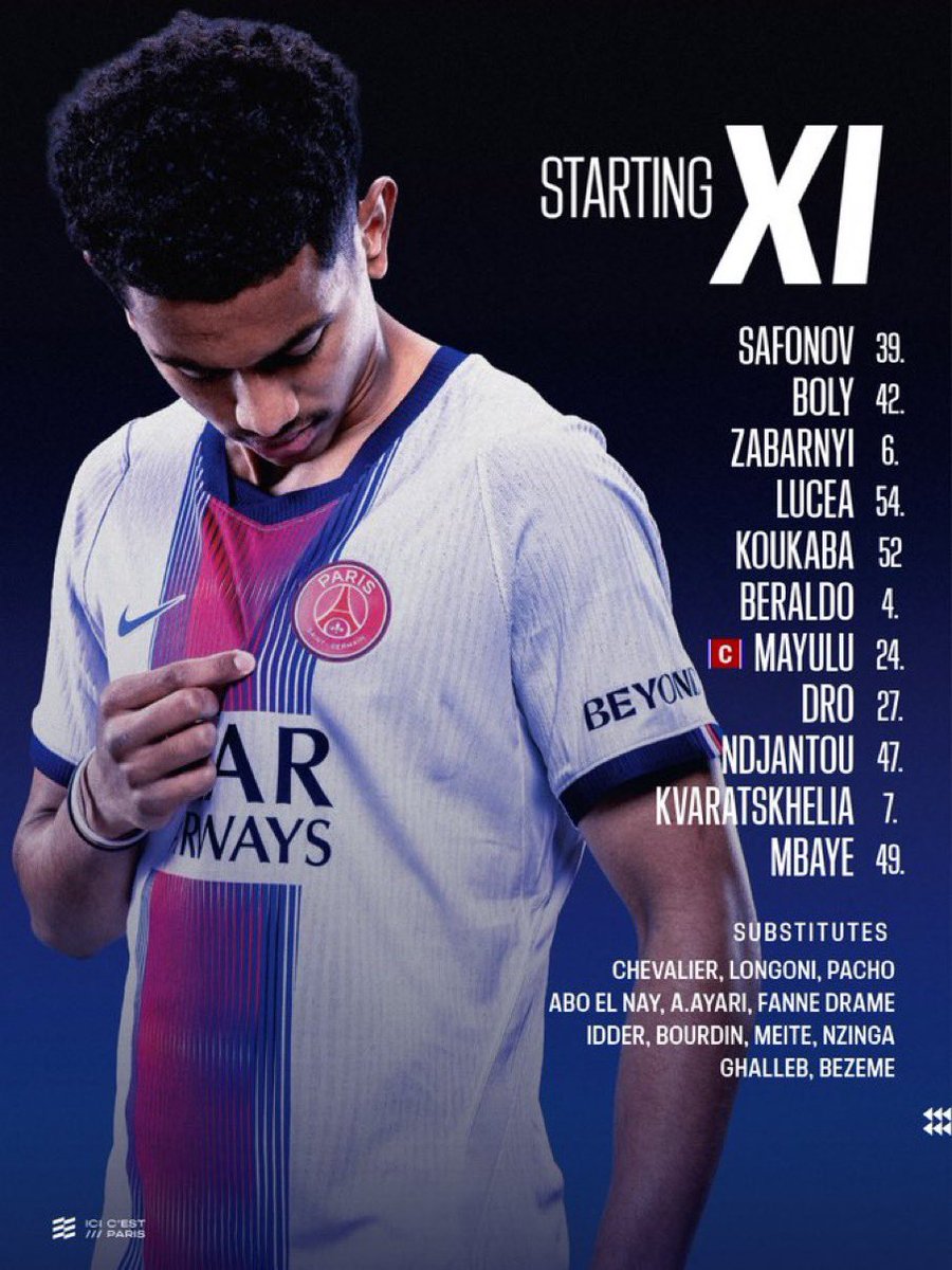 Marsted02's tweet photo. Voici les titulaires et remplaçant pour le match PSG vs Majorque https://t.co/XKIFR2mmZW