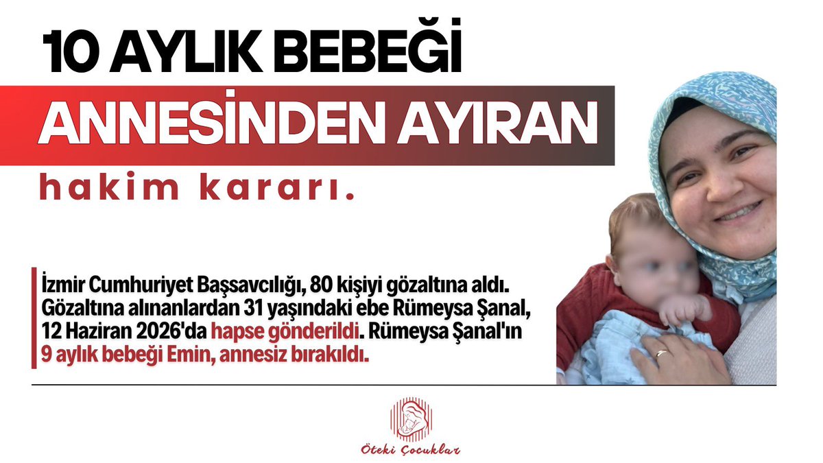 su19741972's tweet photo. 31 yaşındaki ebe Rümeysa Şanal’ın tutuklanması sonrası 10 aylık Emin annesinden ayrı kaldı. Akciğerinde kist bulunan ve anne sütüne ihtiyaç duyan bebek, iki aydır annesinin bakımından mahrum.

@TBMMresmi

EminHasta AnnesiHapiste https://t.co/ntwHhSIPqL