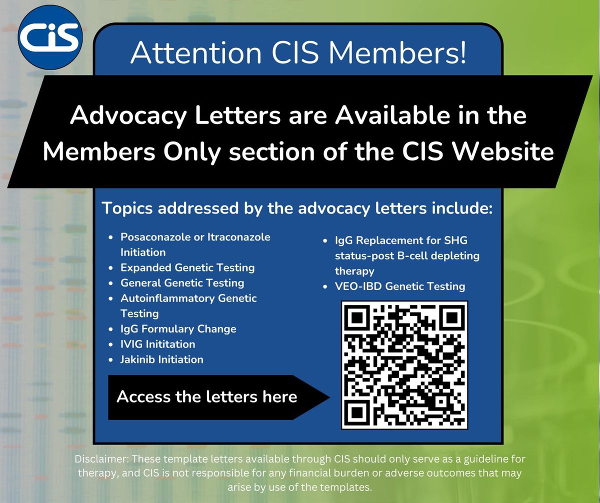 ClinImmSoc's tweet photo. Access ready-to-use advocacy letter templates in the Members Only section

Access here: https://t.co/5uI531p2Ot

Disclaimer: These templates serve as guidelines only. CIS is not responsible for financial or clinical outcomes resulting from their use. https://t.co/kXe5IuPqVo