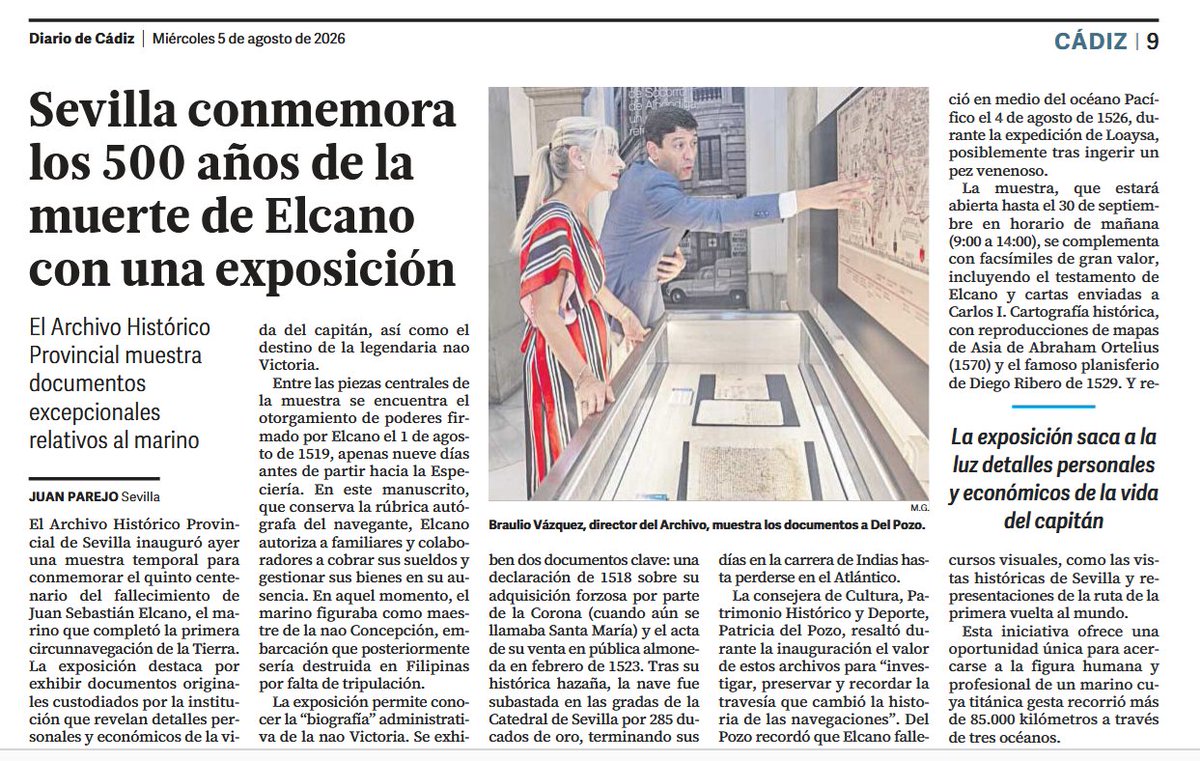 Arturodelp's tweet photo. 🟢 #PRENSAIMPRESA | «Sevilla conmemora los 500 años de la muerte de Elcano con una exposición» https://t.co/zFGQJnaoNL