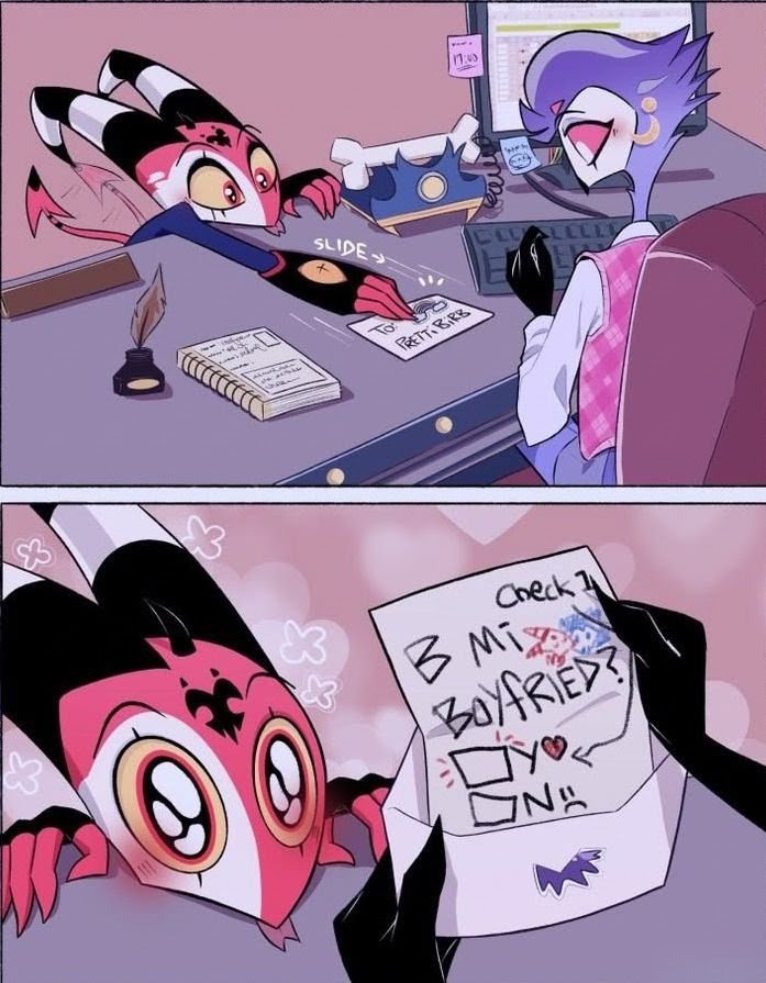 Mathew_drones's tweet photo. When the Will you be mine note actually has a chance 🥹❤️

#HelluvaBoss #Blitzo #Stolas #Stolitz #Hellaverse #HazbinHotel https://t.co/Lpnw5PnFWd