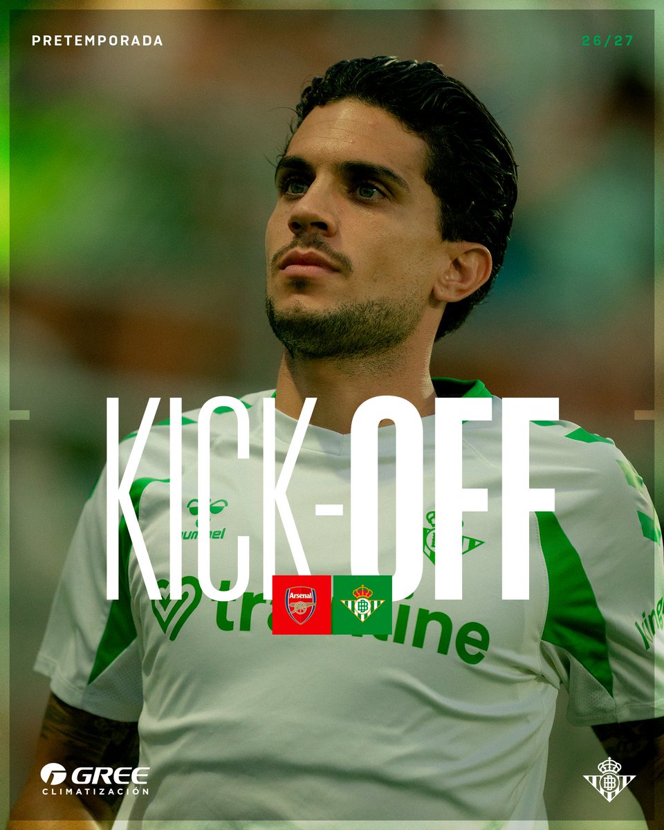 RealBetis's tweet photo. ¡Arranca nuestro sexto partido amistoso de pretemporada! 

🔴⚪️ - 💚🤍

EN DIRECTO ➡ https://t.co/QQSJZr9uiR

#DíaDeBetis #ArsenalRealBetis https://t.co/F4wKhQGZhD