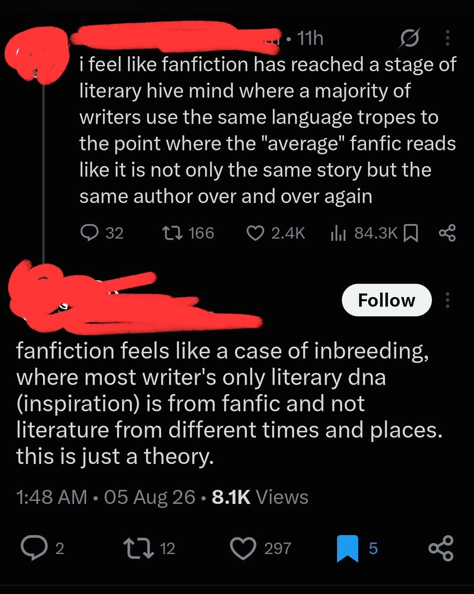 _Cavalierious_'s tweet photo. Hey so this is why fic writers feel like shit a lot of the time. This is what we're worried about when folks dont engage with our stuff-- that our is subpar and 'slop', even tho people like this are the first to bemoan with AO3 is down. https://t.co/GH2sCyLtuB