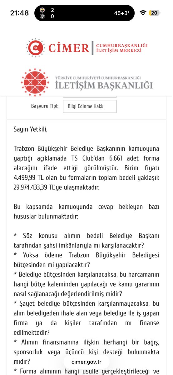 yunuserdal58's tweet photo. Cimere bilgi edinme hakkımızı kullanarak yazdık bakalım be cevap gelecek ! @TrabzonBelTr @adalet_bakanlik @HMBakanligi @abakingurlek @memetsimsek https://t.co/cvrrczihGo