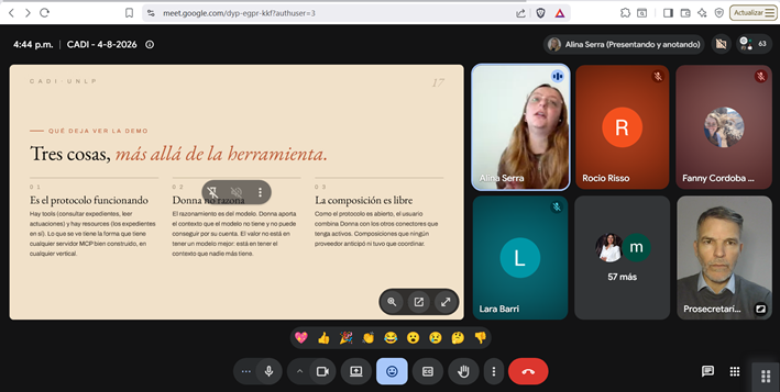 batista1088's tweet photo. Postales de la excelente participación de @AlinaSerra ayer en nuestro Ciclo de Clases Abiertas de Derecho Informático #CADI en la FCJyS de la @unlp, contando la experiencia de emprender aplicando IA a la tarea jurídica con Donna https://t.co/xour1bwCJJ https://t.co/eVgUrf5AVi