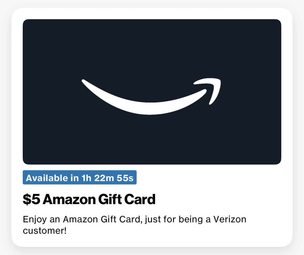 GlitchedDeals's tweet photo. FREE AMAZON GIFT CARDS IN 10 MINUTES

$5 gift cards dropping for Verizon members 

Claim in the My Verizon app under 'Verizon Shine' https://t.co/FkNQQBJeIO