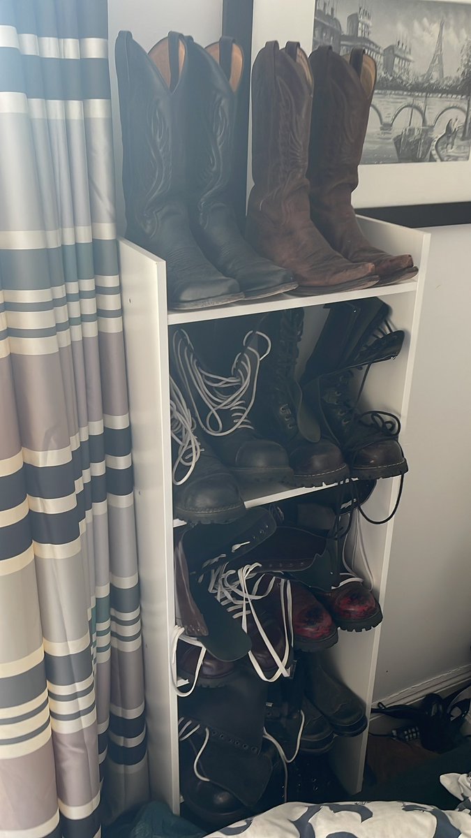 SkinHBootBoss's tweet photo. Just a small glimpse of My Boot collection….you can never have enough boots or tongues to worship them!

#financialdomination #cashsub #findom #cashcow #cashpig #skinheadboots https://t.co/QrXw4pDDg4