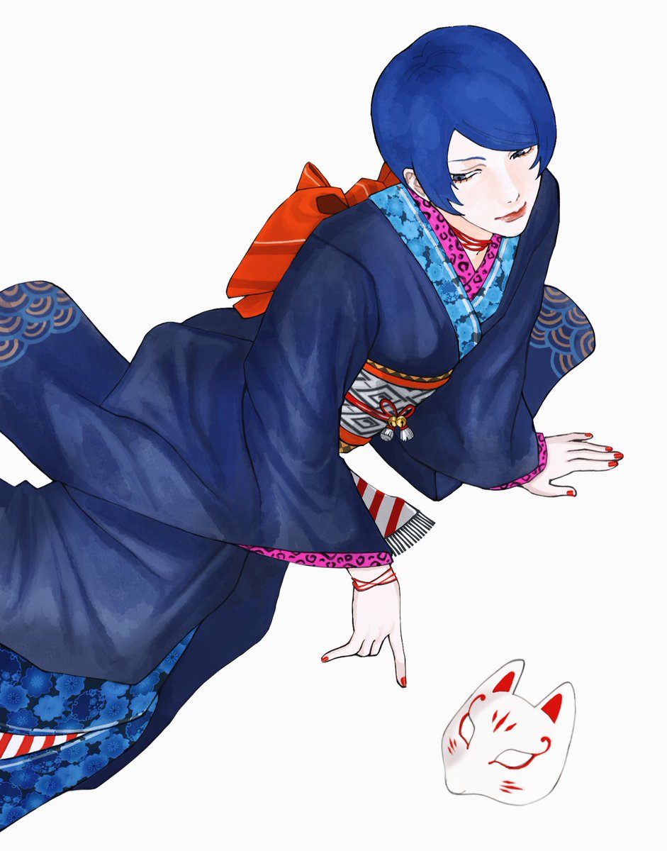 ccino9914_995's tweet photo. #persona5 drew Yusuke in a kimono inspired by his own persona, goemon ^_^ https://t.co/XHpP6WLBGd