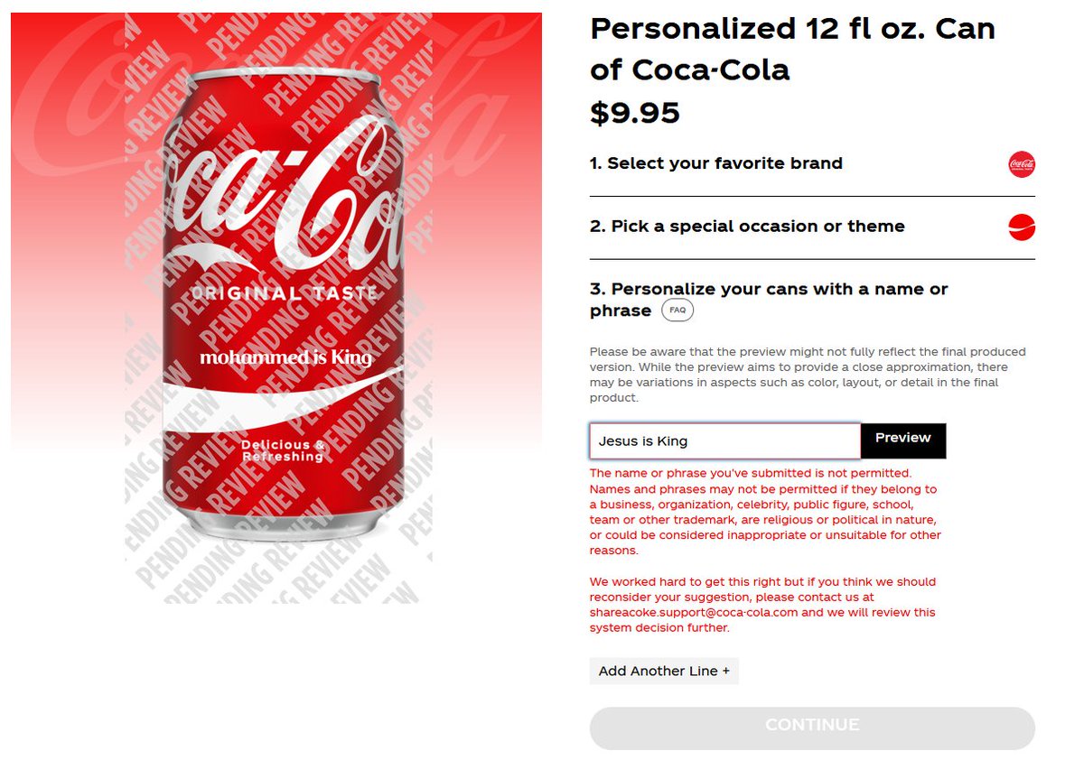 dameondle's tweet photo. @DisrespectedThe Yep just tried it and it its ligit. @cocacola care to explain? https://t.co/7YepigNIHW