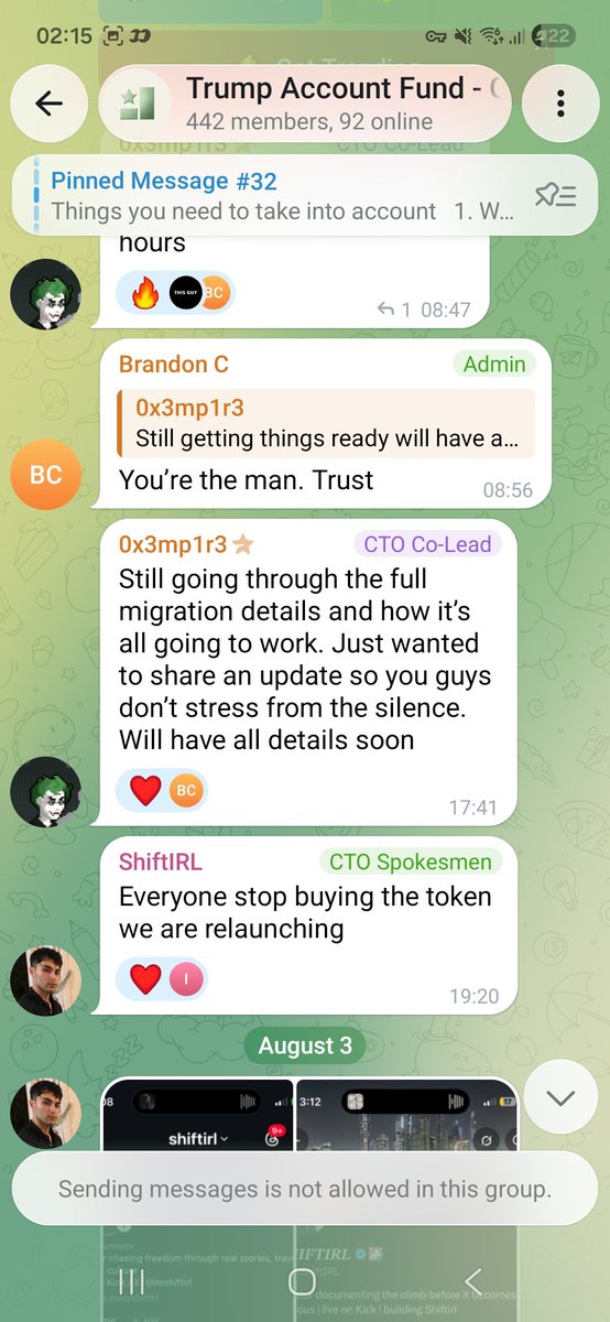 StoneCold375214's tweet photo. The new 3 Cto leads @TA_fund  being @tomik_sol @xdevx0 and 3 cto lead @harrypauldavies who is also part of the token $Cate in below screenshot from tg community said all holders should be getting aidrops new luanch. But now if I am correct no one is getting the airdrops now. https://t.co/BQa0pj4zhZ