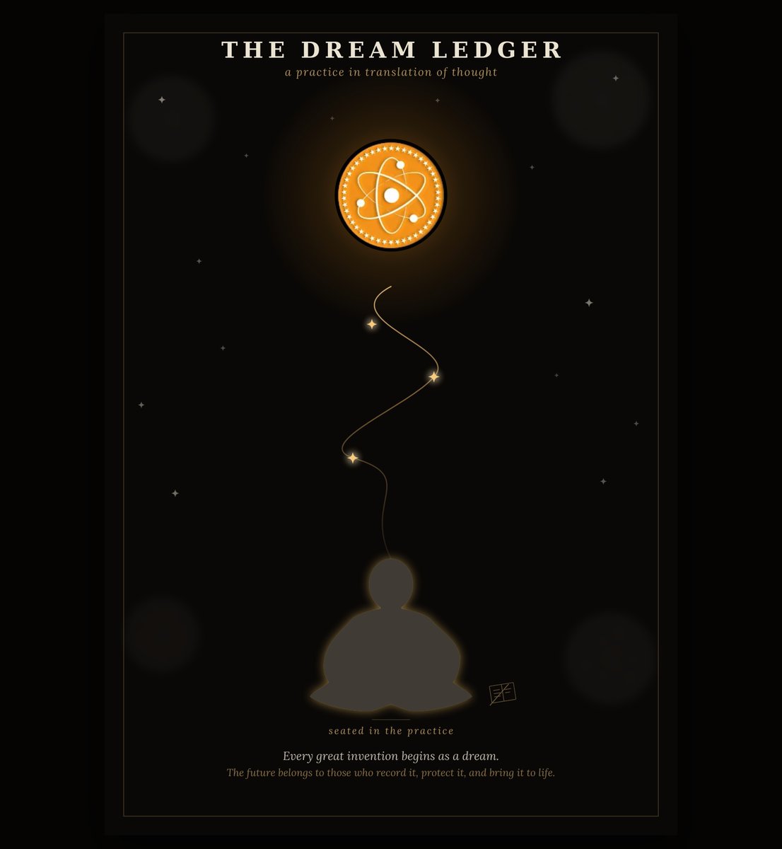 nucleus_core's tweet photo. GM Everyone, 

It's great to be with you and all those who support the project. For tonight we will engage in a simulated dream journaling practice. 

Ready? Lets go!.

1. Settle
First of all, listen to a classic music like Mirror by ERA. (Not an endorsement, but a recommendation).
Close your eyes, or soften your gaze. Take seven slow breaths. With each exhale, let your shoulders drop a little further. Let the noise of the day thin out, the way static fades when a radio finds its station.

2. Step Beyond
Picture yourself drifting past the edge of your usual thinking — past deadlines, past routine — into an open, dark expanse of space.  No ceiling, no walls. Just space, stay eyes closed as you transcend the illusion of Space and Time. Now let countless small lights appear around you, each one a thread of light. Each thread is an idea someone, somewhere, is holding right now.

3. Touch a Thread
Reach toward one thread — but let it be your own. Bring to mind an idea you've had recently and set aside: something you sketched, considered, or dismissed as "not important enough." Don't judge it yet. Just let it surface.
Write it down in one sentence, exactly as it first occurred to you.

4. Find the Convergence
Ask yourself the question Elias asked: What connects them? Consider who else might be working on a piece of the same problem — a different skill, a different city, a different angle. You don't need names. Just consider that your idea may be one part of something larger already in motion.
Write one sentence: what "missing piece" might your idea complete — or what missing piece might complete it?

5. Hear the Voice
Sit with the story's central claim: ideas come before wealth; imagination comes before innovation. Ask yourself honestly — have you been waiting for permission, funding, or proof before treating your idea as real?
Write one honest sentence in answer. (At mainnet, the DreamLedger of Nucleus Core Chain captures this data in real time).

6. Wake and Record
Open your eyes. Look at what you've written. This is your version of Elias's blank notebook with one sentence already on it. Read your three lines back to yourself, slowly, once.

7. Plant the Seed
Choose one small, concrete action you can take this week to move the idea forward — a call, a sketch, a search, a conversation. Write it as a single next step, not a whole plan. 
(The Nucleus Core Chain DreamLedger helps to analyse extraterrestrial experiences and gives you data insights into how to bring it to fruition. )

Let us know in the comments section, what you experienced.