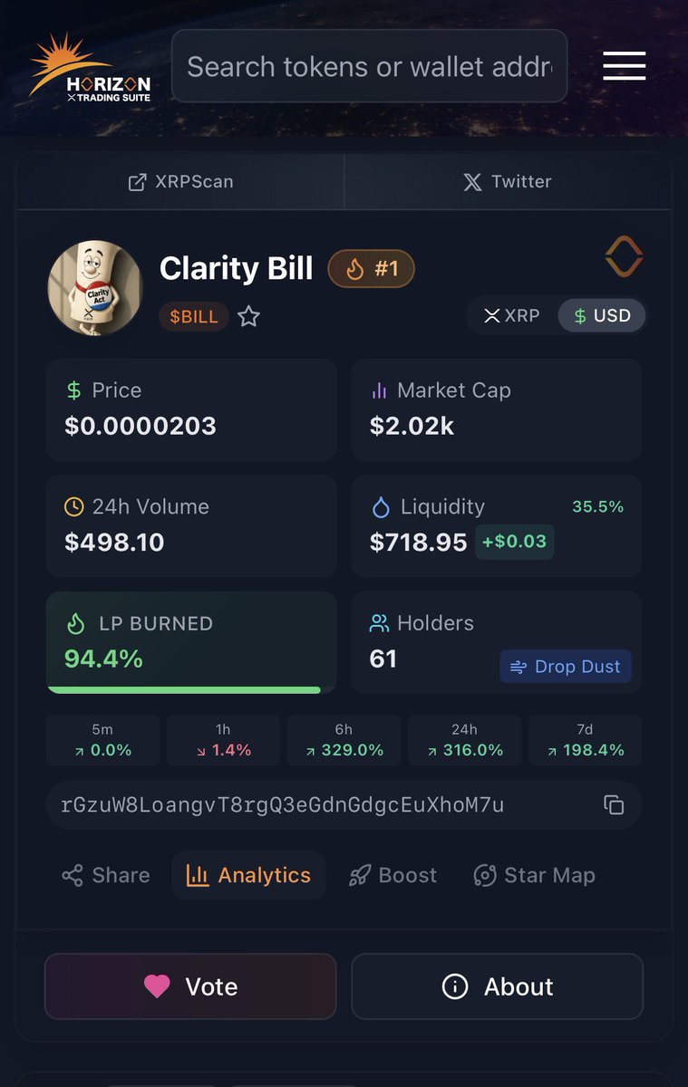 onlyGymsus's tweet photo. @vainxyz $BILL IS THE ALPHA

Ca: rGzuW8LoangvT8rgQ3eGdnGdgcEuXhoM7u
@SenLummis post about it! https://t.co/S5wsdF12wZ
