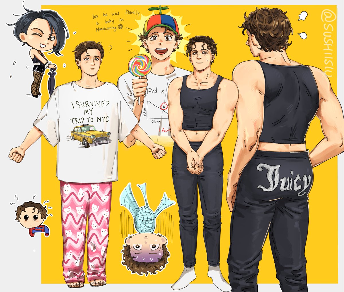 sushiisiu's tweet photo. i  Enjoy these outfits #spidermanbrandnewday https://t.co/LnRE5iBGrJ