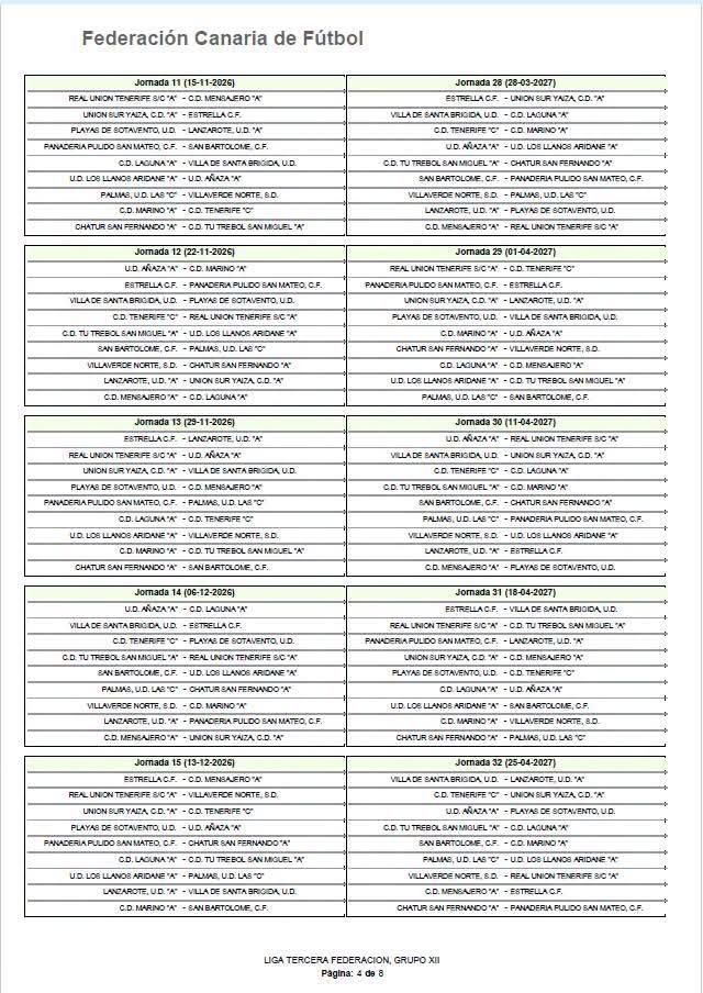 bdocanario3a's tweet photo. Calendario #TerceraRFEF #GrupoXII 2026-27. https://t.co/JEEP9Nr3FY