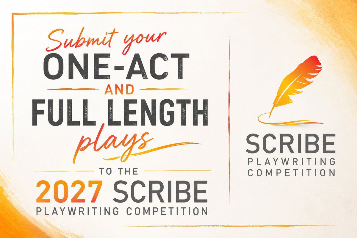 ScribePlays's tweet photo. Hey, playwrights! Submit your original one-acts and full lengths at: https://t.co/5XfyhtSCaV
#playwriting #playwright #playwrights #theater #dramaturgy #theatre #writingcommunity #writing #writer #writers #arts #performingarts #opencall #submissions https://t.co/cZJ0SP1FWF