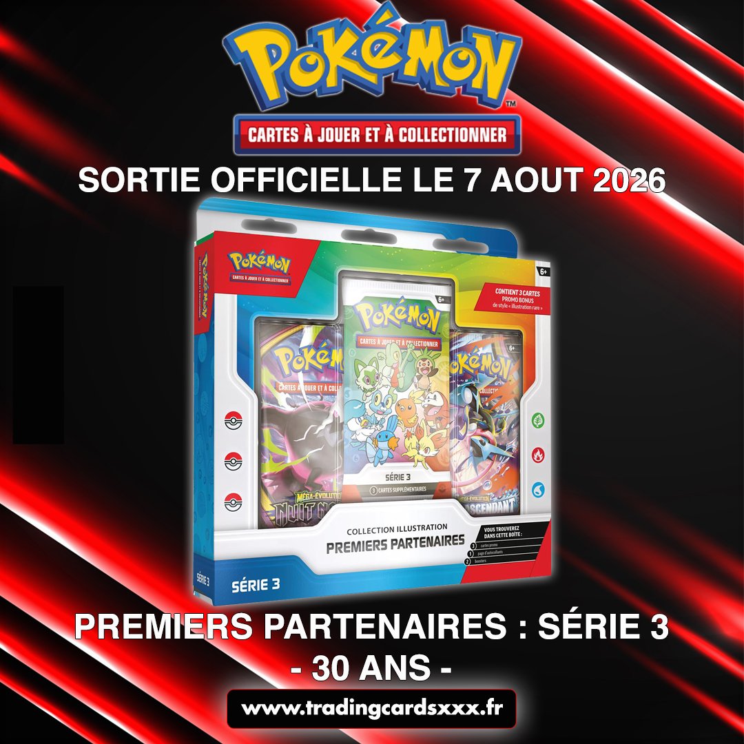 tradingcardsxxx's tweet photo. Le coffret Premiers Partenaires : série 3 ainsi que le duo pack Zarude sont en ligne.

https://t.co/GZgcKcoZ7q

#firstpartner #serie3 #pokemon #pokémontcg #30ans https://t.co/KiqkDPQVk9