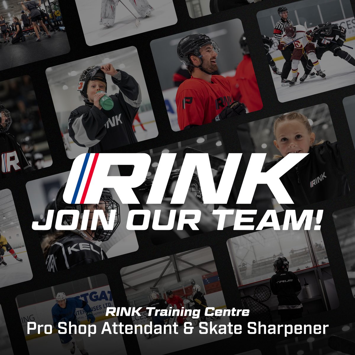 WEARERINK's tweet photo. 🚨 We're looking for a Pro Shop Attendant &amp; Skate Sharpener in WPG! This is your chance to be part of a community that lives and breathes hockey. Hit the link in our bio for more information and to apply! Mon-Fri daytime availability required. https://t.co/DNZC3Vt5wx