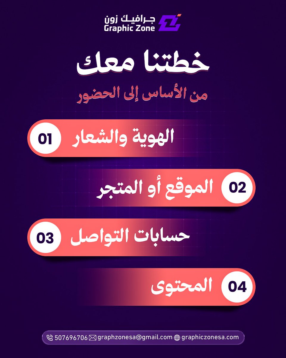 Graphiczonesa's tweet photo. لكل خطوة وقتها الصحيح !
نبدأ بالهوية لأنها أساس كل ما بعدها، ثم نبني عليها مقرّك الرقمي، فقنوات وصولك، فالمحتوى الذي يبقيك حاضراً. هذا الترتيب هو ما يجعل علامتك متماسكة ومتنامية. كل خدمة في مكانها الصحيح.

#هوية_بصرية  #تصميم_مواقع  #جرافيك_زون 
#تجارة #اعمال https://t.co/MAA8DfBucb