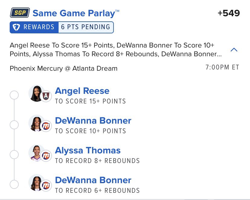 SmokeSeshBets's tweet photo. Posted in the Discord..

#PropGPT 
#FanDuel 
#WNBA https://t.co/Dpucnfg5HR