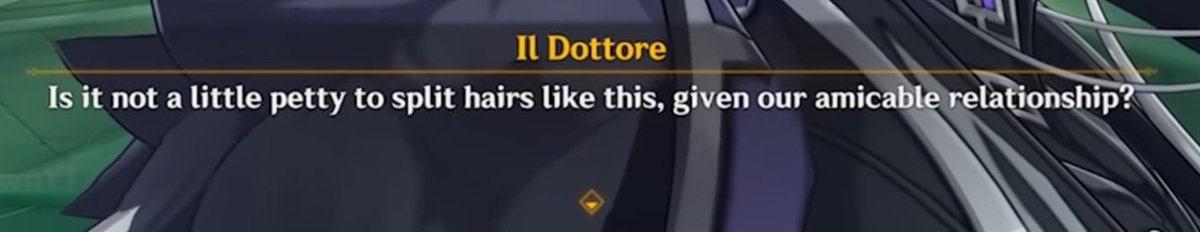 sunxeys's tweet photo. YES. i don't know about the scara part but while rereading NK dialogue i noticed dottore is Very fond of the word "amicable". he uses it to describe his relationship with pantalone, columbina and also in his proposal to traveler. I RAN TO GET PROOF FOR THIS LOOK. https://t.co/7ntpkyV7dk