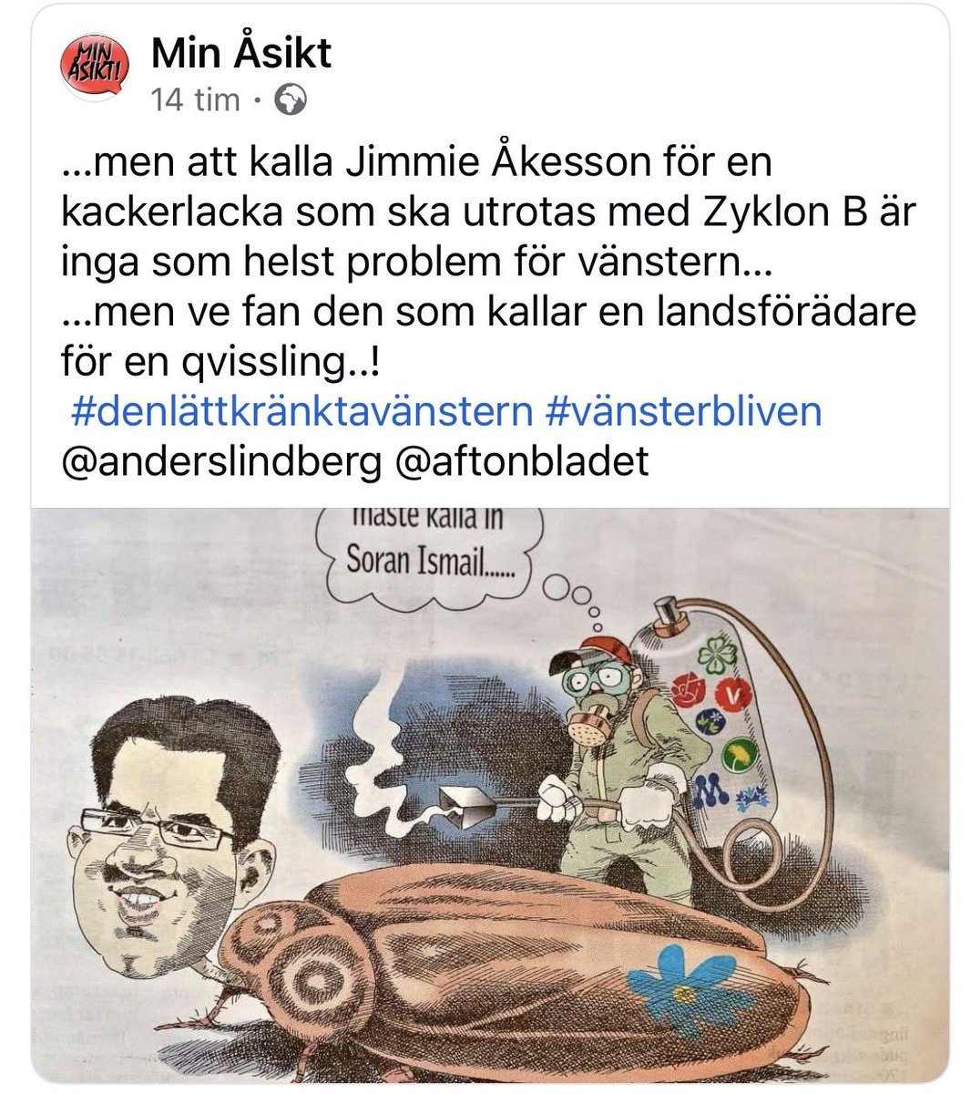 fulltnormal's tweet photo. @anderslindberg Du är en kackerlacka! https://t.co/7xRv0PnOtJ