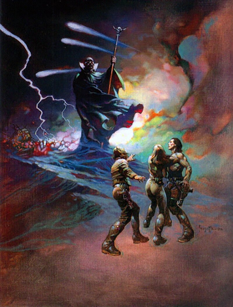 Smiffy69J's tweet photo. @PulpLibrarian I would pay good money to see a Frazettaverse inspired Battlestar Galactica series. https://t.co/fOsV0kEhHN