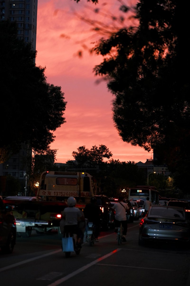 Qween_noodles's tweet photo. Random city dusk shot that hit different today—street lights just clicked with the fading light, not a filter needed. https://t.co/Ox8piktikZ