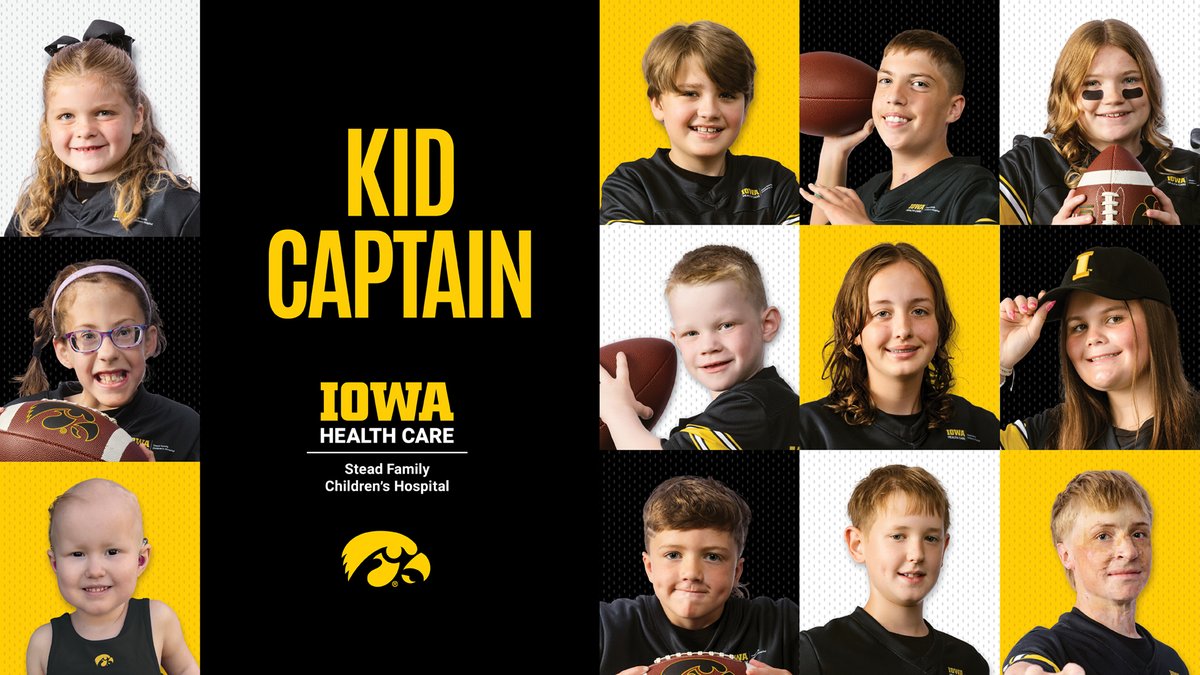 uihealthcare's tweet photo. It’s time to meet the 2026 @UIchildrens  Kid Captains! 🥳🏈 We’re so excited to introduce the incredible kids being honored during the @HawkeyeFootball season. Meet them here: https://t.co/aA5aq1sEPQ https://t.co/jFthq73RI1