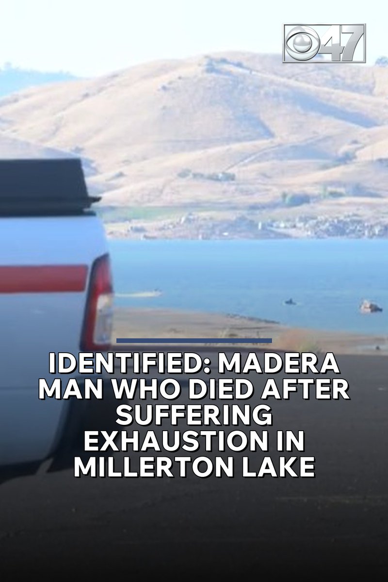 CBS47's tweet photo. #IDENTIFIED: Officials identified the 28-year-old man who was hospitalized and later died after becoming exhausted while swimming in Millerton Lake Sunday.
More: https://t.co/zXeIfAm24k https://t.co/VAjPE0ClJi
