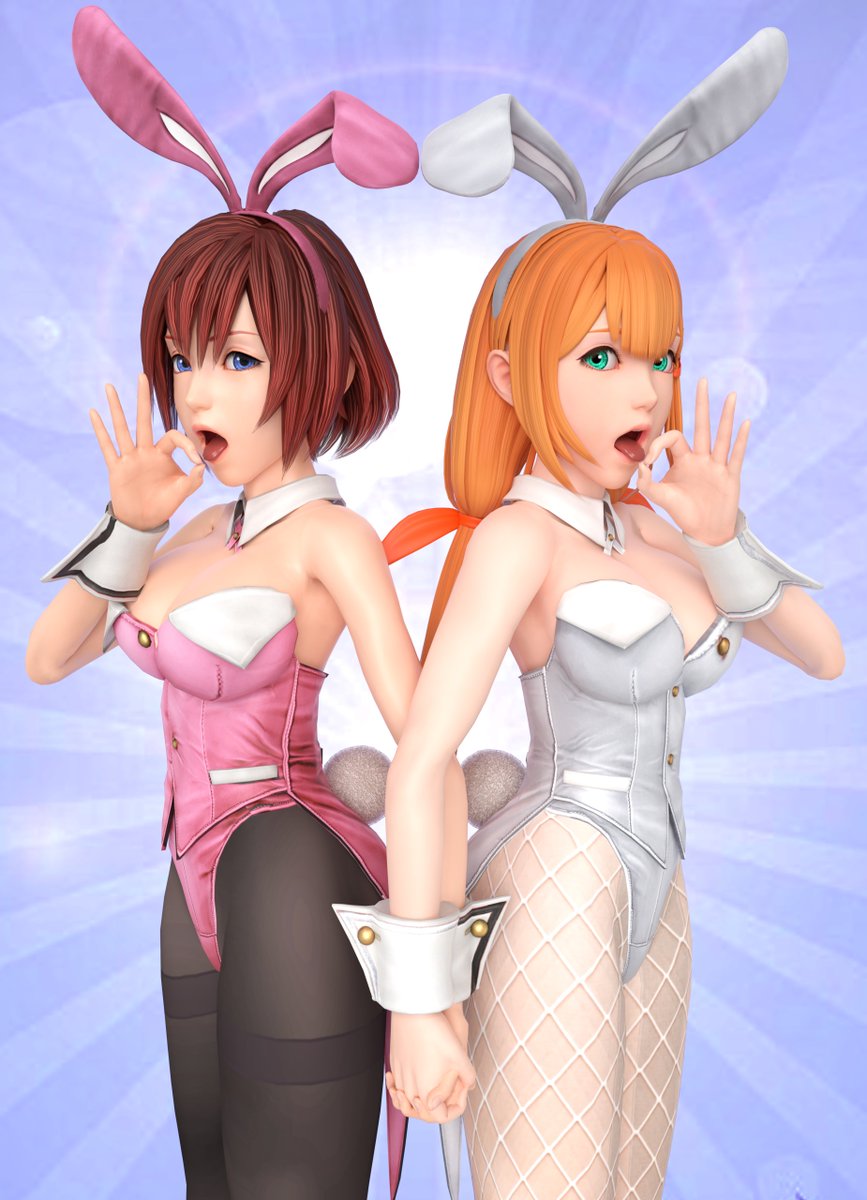 SantiUSB_The7th's tweet photo. [Reupload]
C0mms for @Dark_Nut16 
 
[Kingdom Hearts] - Kairi and Strelitzia in bunny suits making a peculiar gesture https://t.co/WaGqMw2a5y