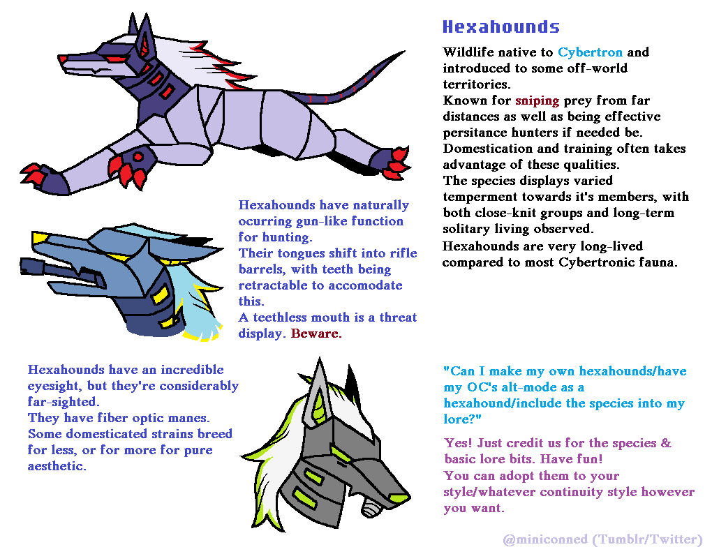 miniconned's tweet photo. Made a fan-species for our TFsona's alt-mode. You can play around with them too.

#transformers #transformersfanart https://t.co/JZQe6NI2Ym