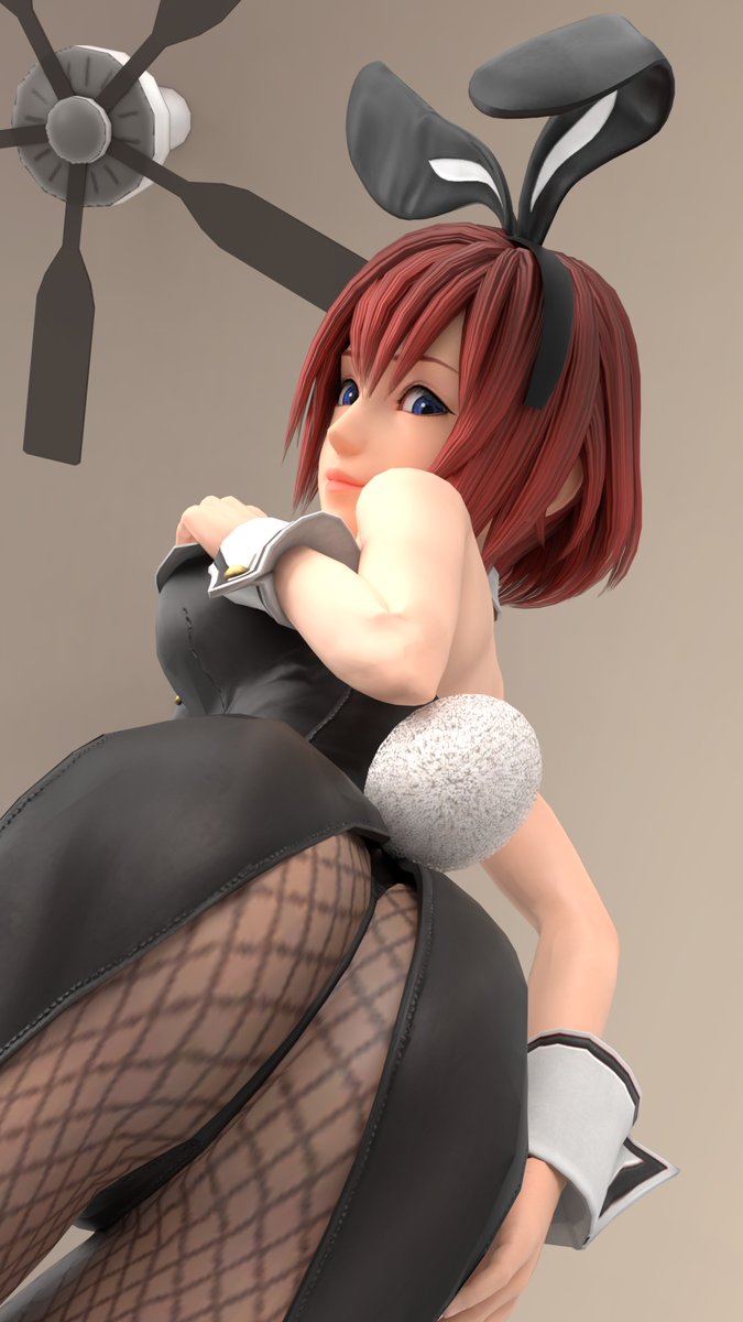SantiUSB_The7th's tweet photo. [Reupload] 
C0mms for @Dark_Nut16

[Kingdom Hearts] - Kairi in a bunny suit about to sit on the viewer. https://t.co/BaKUjYpwEW