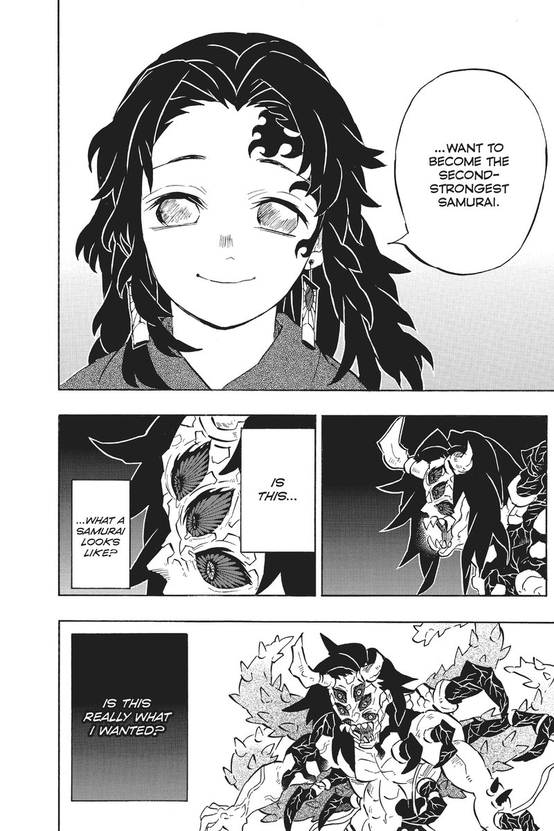 SneedChuck01's tweet photo. This is what I mean when I say Demon Slayer is a great litmus test for reading comprehension. If you think the writing is just "generic battle shonen" it's because you're not reading deeply enough into it to understand how layered it is in moments like the Kokushibo fight. https://t.co/Io0pTB4dwH