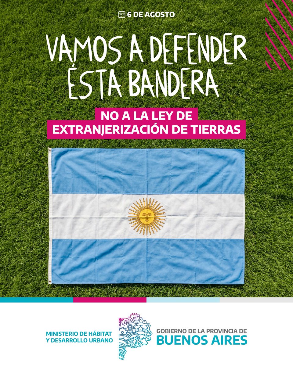 sbatakis's tweet photo. Este jueves 6 de agosto el senado de la Nación va a tratar la #LeyDeTierras, una ley que en 2011 buscó proteger la soberanía sobre nuestras tierras y recursos. 

¿Qué implica ésta reforma? �� https://t.co/iXich8eBqH