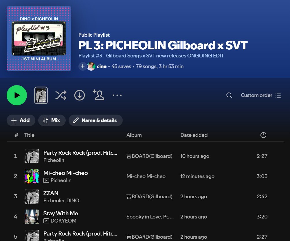 mingyursonly's tweet photo. [ PLAYLIST ] Focused streaming playlists for Dino Picheolin's 吉BOARD Album on Spotify 🎧🎵

PL 1: Party Rock Rock focus x B-sides x Dino solo
▶️: https://t.co/eIa6eAwjt0

PL 2: Party Rock Rock x Like It (focus)
▶️: https://t.co/OhbfqPo14d

PL 3: 吉BOARD x SVT new releases
▶️: https://t.co/ICcsSgca2I

#DINO #디노 #吉BOARD #길보드 #Picheolin #피철인 #세븐틴