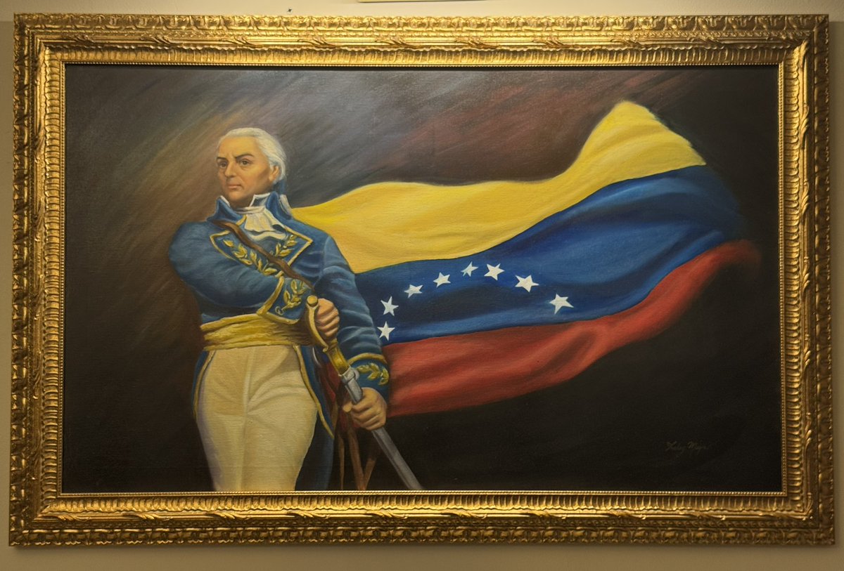 EmbaVenezUK's tweet photo. The Embassy of the Bolivarian Republic of Venezuela to the United Kingdom proudly joins the commemoration of the Liberating Expedition led by Generalissimo Francisco de Miranda, the Forerunner of Latin American Independence, during which Venezuela’s national tricolour was raised on national soil for the first time.
