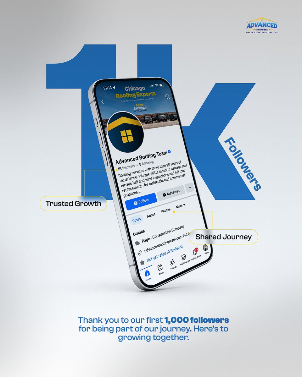 advanced_team26's tweet photo. 1,000 🎉 followers and counting.

Thank you to everyone who's followed our journey so far. Every like, comment, and share means a lot to our team, and we're excited to keep bringing you real roofs, real results, and real value as we grow together.

✅ FREE Roof Inspection
✅ Trusted Local Roofing Professionals
A stronger roof means greater peace of mind. Let's build a roof you can rely on.
📞 Call (877) 945-6565 to schedule your free inspection today.