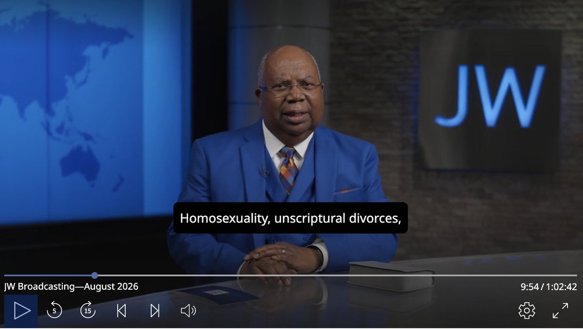 pimitopomo's tweet photo. 1/ When they say “Jehovah's Witnesses don’t hate gay people,” remember what they’re actually taught: that the growing acceptance of homosexuality is the result of “demonic teachings.” - August 2026 JW Broadcasting https://t.co/XlNIyMM35h