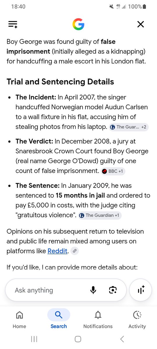 DunkerFred84075's tweet photo. @NicholasLissack @BoyGeorge "Gratuitous Violence " https://t.co/EtZKteQQa6