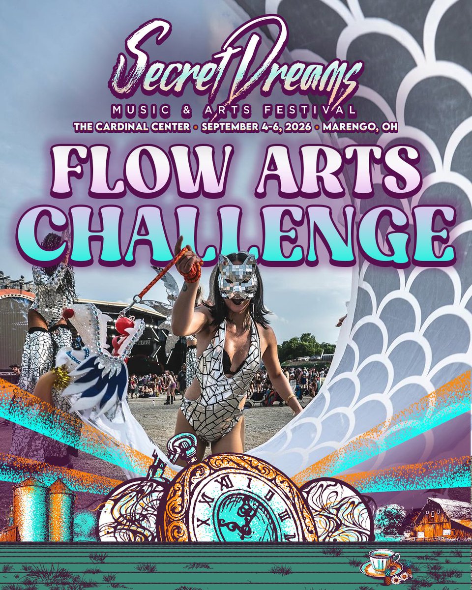 SecretDreamsOH's tweet photo. Would you like a chance to win a free ticket to Secret Dreams 2026?! 
Do you practice the Flow Arts?

Presenting the Secret Dreams Flow Arts Challenges 2026!

Starting today we have 4 challenge videos featuring local Flowmies. https://t.co/Ebv28kxFAi