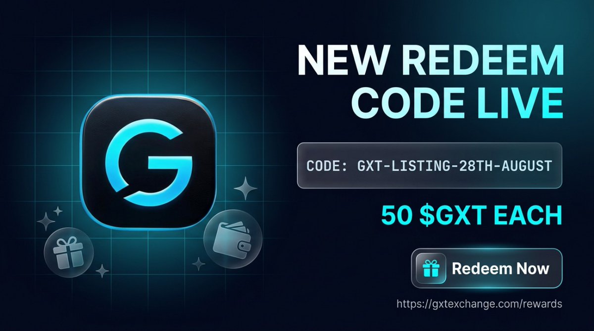GXTExchange's tweet photo. New redeem code is LIVE 
🎁 Code: GXT-LISTING-28TH-AUGUST

 Claim 50 $GXT each - first come, first served. 

👉 https://t.co/QLsYs5s7xu

#GXT #GXTExchange #Crypto #BEP20 #Web3 https://t.co/R5AWul9xha