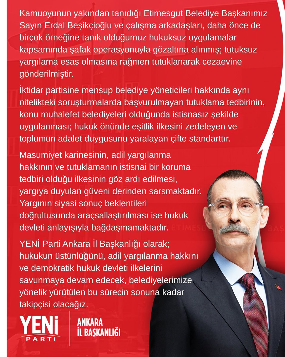 Yeni Parti Ankara İl Başkanlığı tweet media