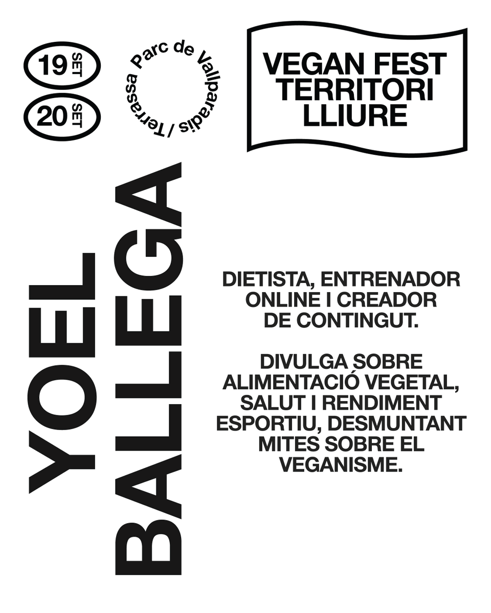 VeganFestCat's tweet photo. Yoel Ballega, dietista, entrenador online especialitzat en cal·listènia i creador de contingut sobre alimentació vegetal, salut i rendiment esportiu, torna al #VeganFest amb el showcooking «Adiós mitos, hola proteína vegetal».

🗓️ Ds. 19/9 · 17 h
📍 Escenari ÀNIMA

✊🏻🥕 https://t.co/j52tIcSH63
