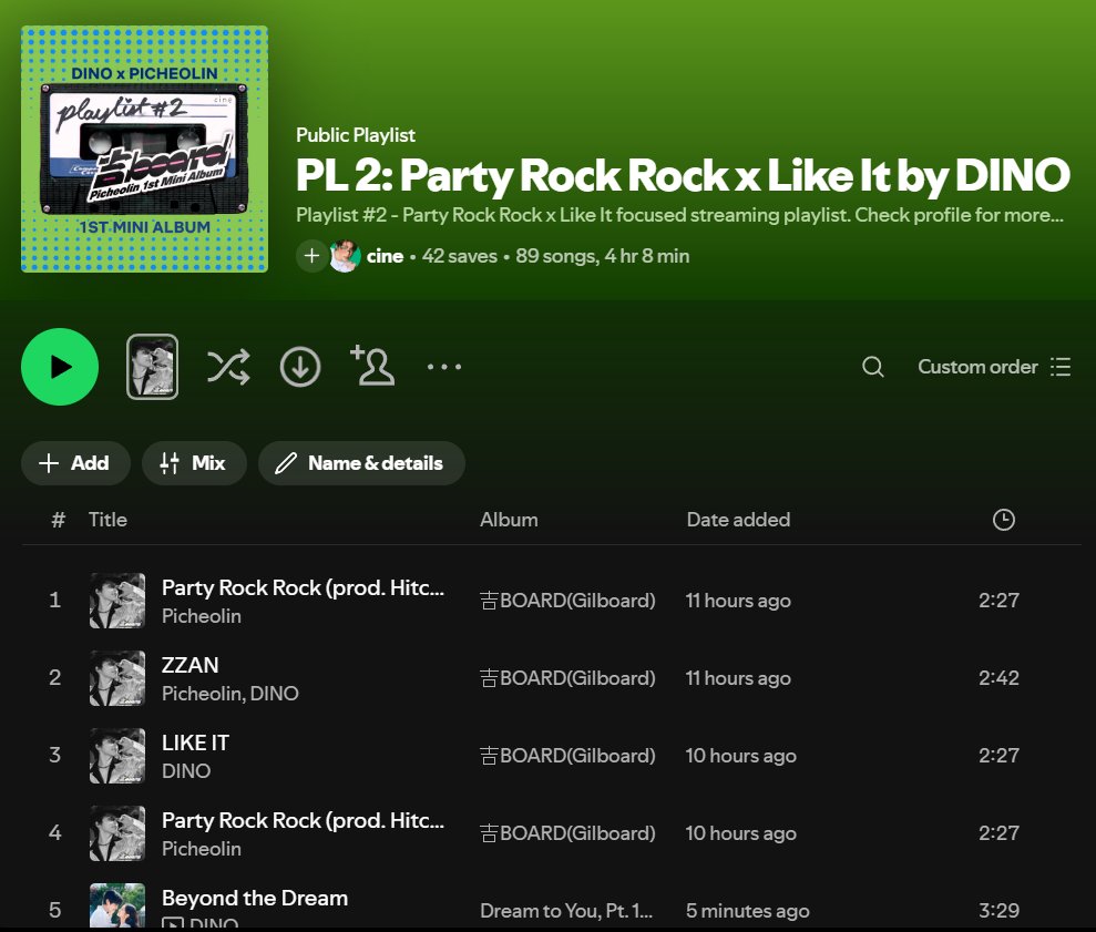 mingyursonly's tweet photo. [ PLAYLIST ] Focused streaming playlists for Dino Picheolin's 吉BOARD Album on Spotify 🎧🎵

PL 1: Party Rock Rock focus x B-sides x Dino solo
▶️: https://t.co/eIa6eAwjt0

PL 2: Party Rock Rock x Like It (focus)
▶️: https://t.co/OhbfqPo14d

PL 3: 吉BOARD x SVT new releases
▶️: https://t.co/ICcsSgca2I

#DINO #디노 #吉BOARD #길보드 #Picheolin #피철인 #세븐틴