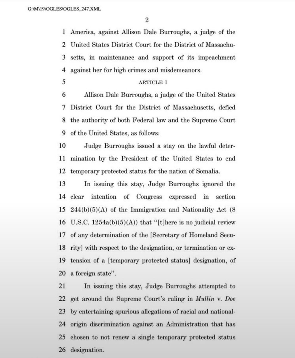 MAGAVoice's tweet photo. 🚨 IT'S OFFICIAL: Articles of IMPEACHMENT were just filed against rogue Judge Allison Burroughs for IGNORING the Supreme Court’s ruling 

IMPEACH ALL ROGUE LIBERAL JUDGES

AMERICA IS CLOSED https://t.co/Dned8JMxkF