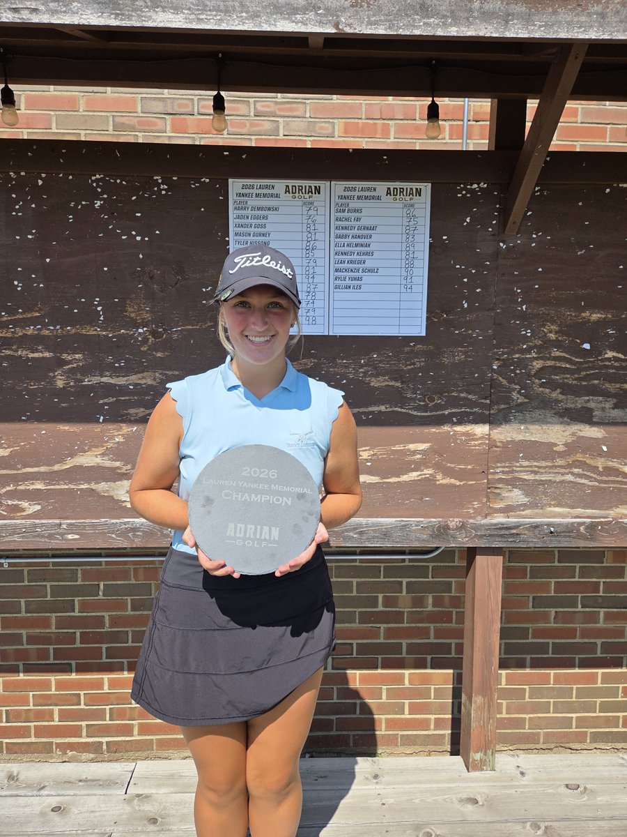 ACBulldogGolf's tweet photo. The 2026 Lauren Yankee Memorial is in the books!
Congratulations to our awards winners!
Men:
1st place - Lucas Schwartz (74)
2nd place - Jaden Eggers (76)
Women:
1st place - Rachel Fay (75)
2nd place - Kennedy Kehres (81)
#GolfDawgs https://t.co/Xqq6siwdVL