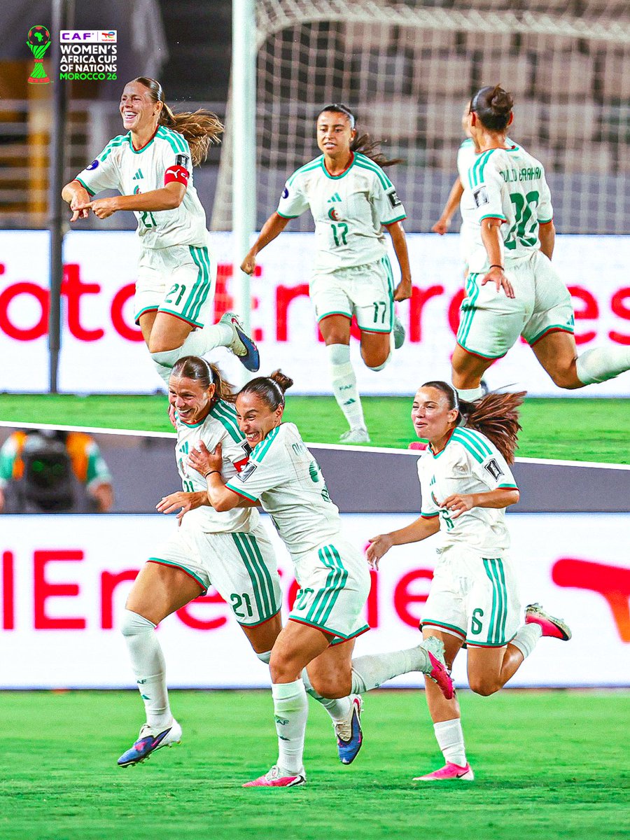 CAFwomen's tweet photo. Algeria head into the break with a 2-goal lead. 🌟

#TotalEnergiesWAFCON2026 https://t.co/0cwfYzvWxz