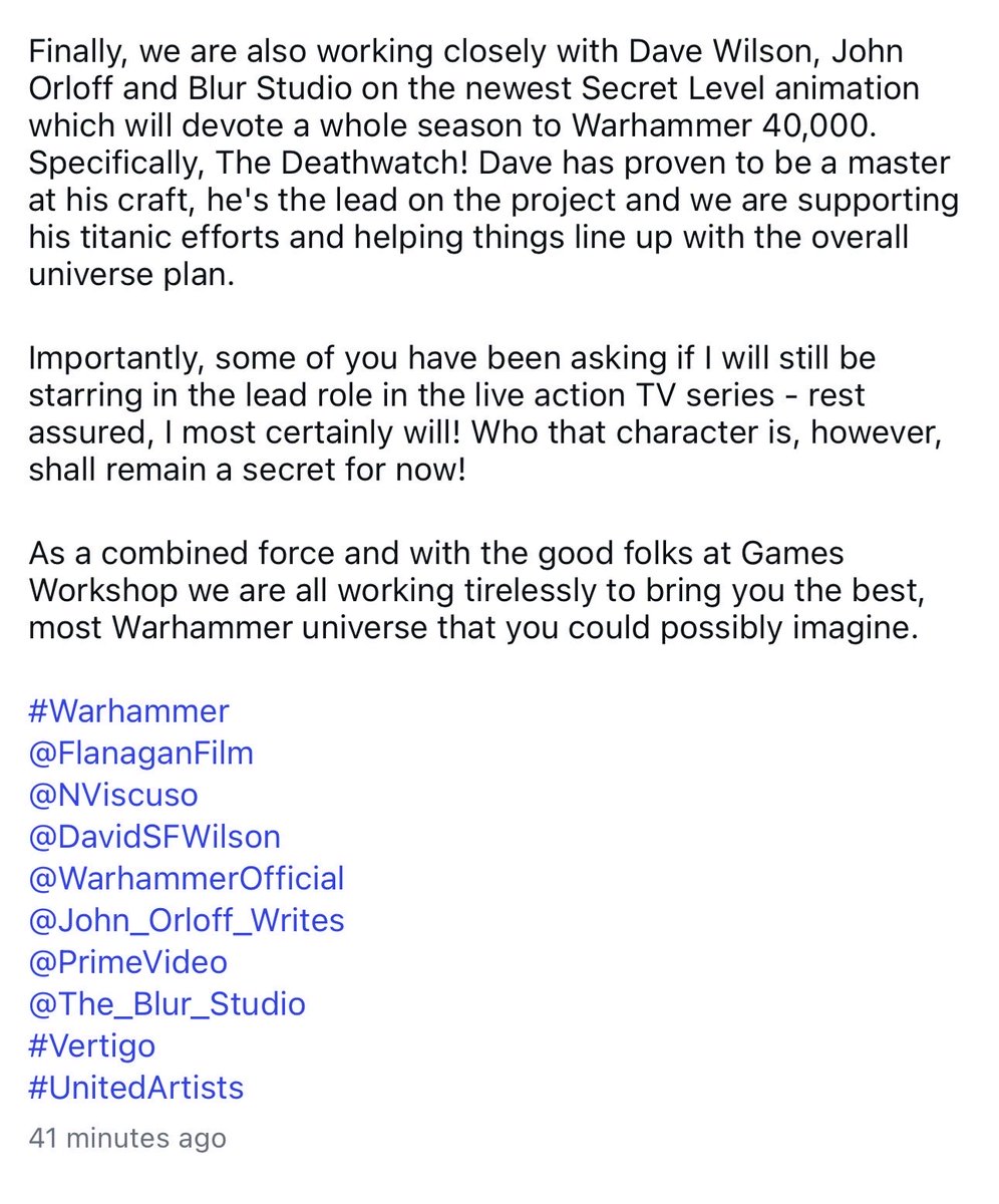 Huff4Congress's tweet photo. News from Insta and Henry Cavill:

WARHAMMER IS HAPPENING https://t.co/cg2xOTkeMb